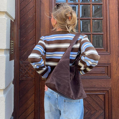 V-Neck Striped Sweater For Women | MuddyStock Originals MuddyStock