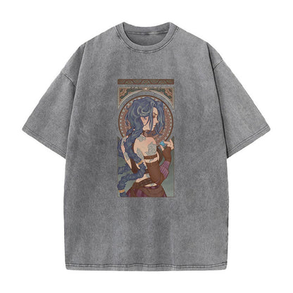 Cotton Washed Vintage Short Sleeve T-shirt For Men And Women| MuddyStock Originals gray MuddyStock