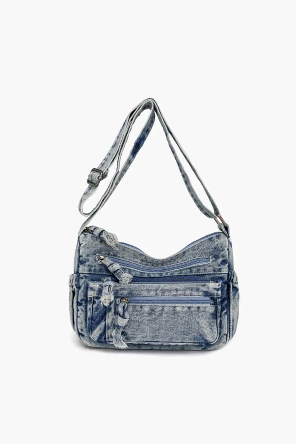 Adjustable Strap Denim Crossbody Bag For Women Medium One Size