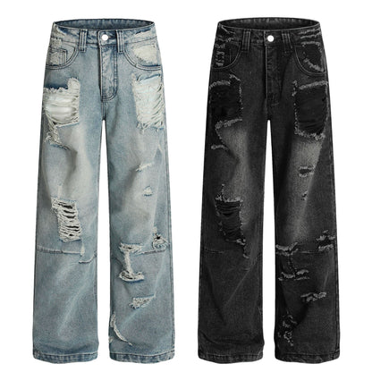 Distressed Wide Leg Jeans For Men | MuddyStock Originals