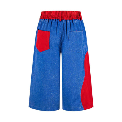 Cartoon Design Wide Leg Cropped Pants | MuddyStock Originals