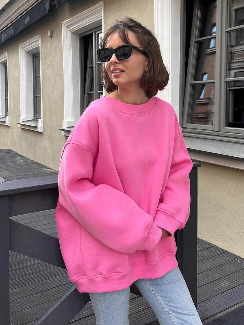 Loose Polar Fleece Sweatshirt For Women | MuddyStock Originals Pink eprolo