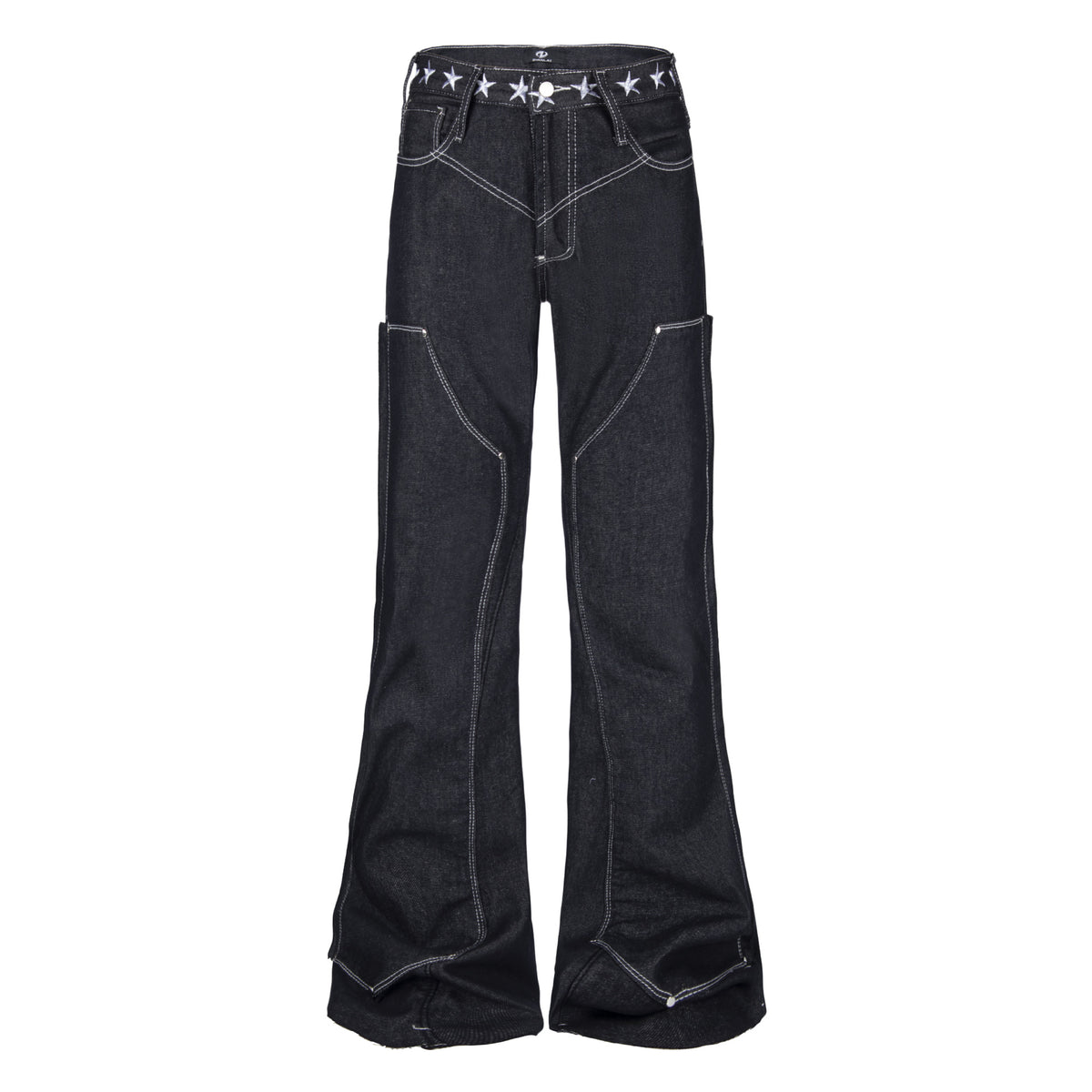 Loose straight leg low waisted jeans for women | MuddyStock Originals Black