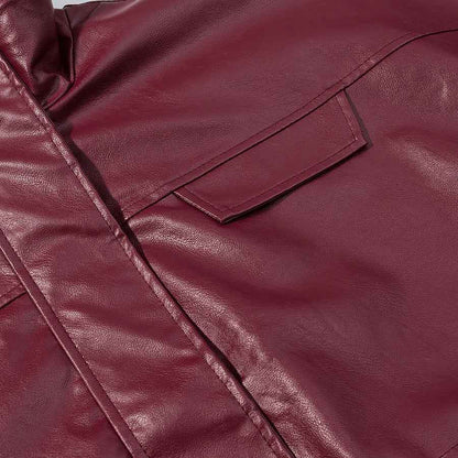 Long sleeved zipper PU short leather jacket for women | MuddyStock Originals MuddyStock