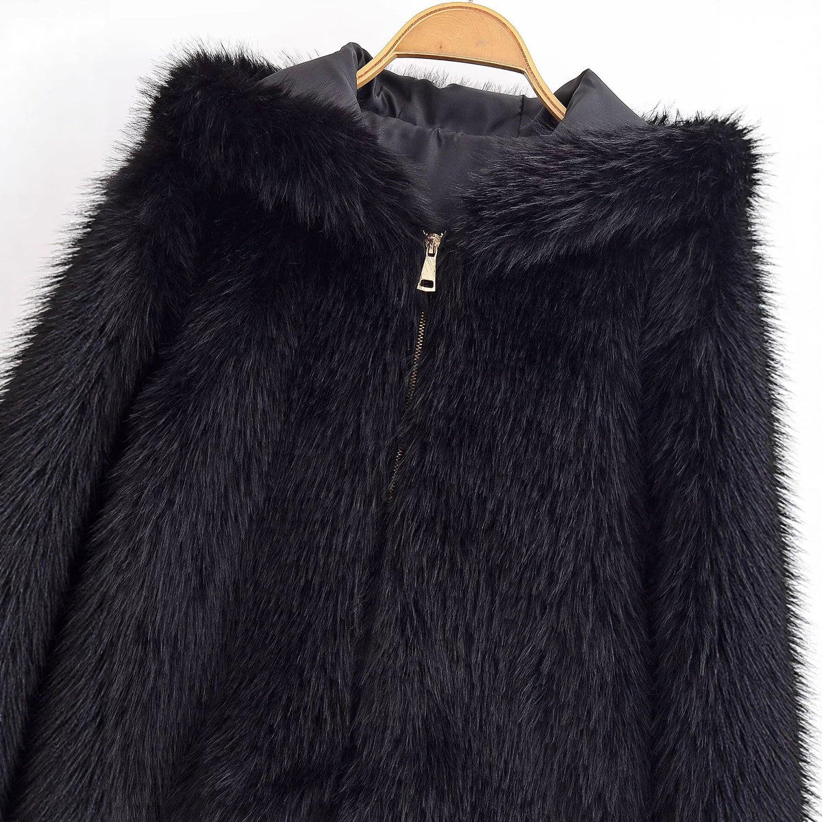Faux fur hooded jacket for women | MuddyStock Originals