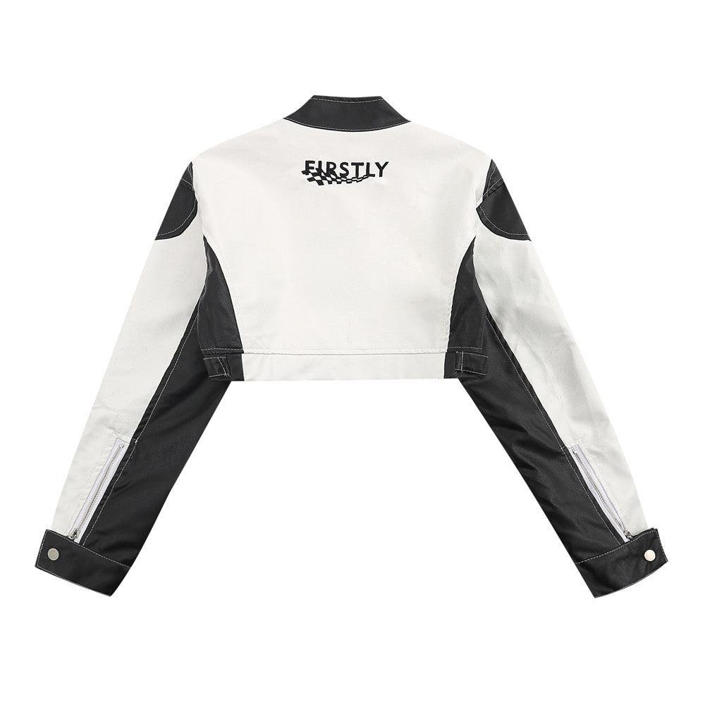 Casual Stitched PU Leather Jacket for Women | MuddyStock Originals