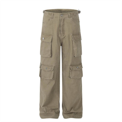 American Multi-pocket Cargo Pants For Both Men And Women Khaki MuddyStock