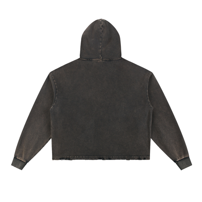 Vintage Washed Frayed-Hem Hoodie For Men | MuddyStock Originals