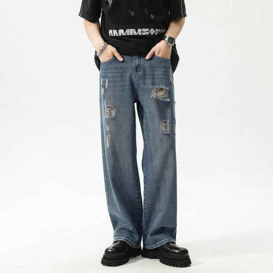 Retro Washed Ripped Jeans For Men MuddyStock