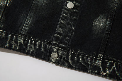 Men's Trendy Punk Contrast Color Gradient Irregular Stitching Jacket