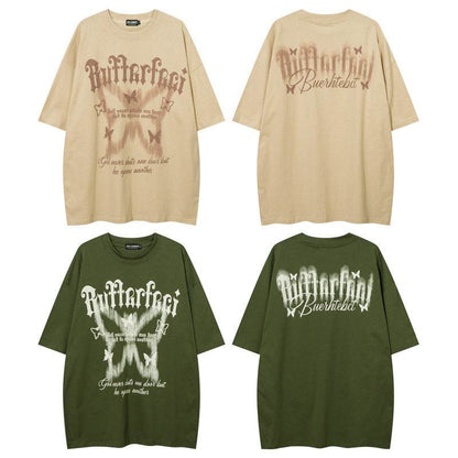 American High Street Butterfly Printed T-shirt For Men And Women MuddyStock