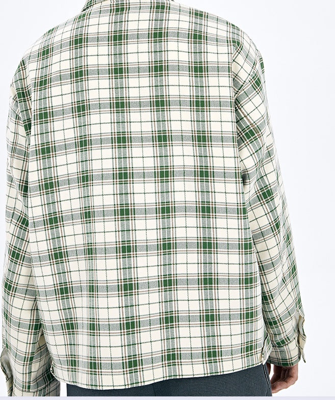 Green Plaid Shirt Style Jacket For Men MuddyStock null