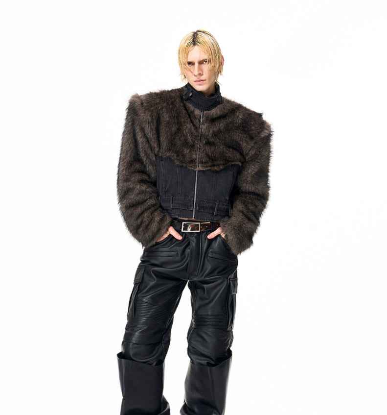 Distressed Straight Shoulder Short Jacket For Men All Products