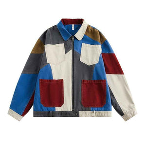Stitching Loose Jacket For Women Color Matching