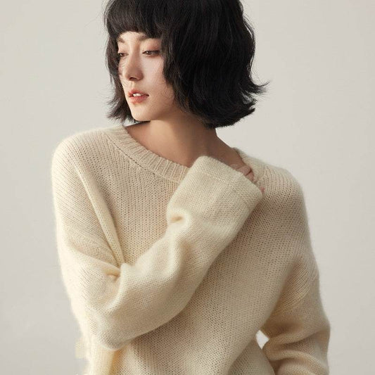 Pure Cashmere Wide Sweater Pullover Women's Thick MuddyStock