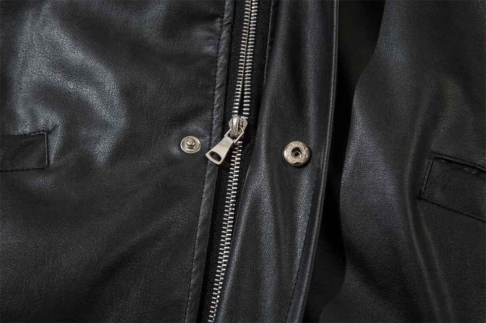 Men's American Embroidery Letters Motorcycle Jacket MuddyStock