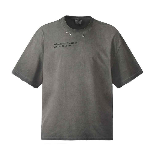 Tie-dyed Ripped Short-sleeved T-shirt For Men All Products