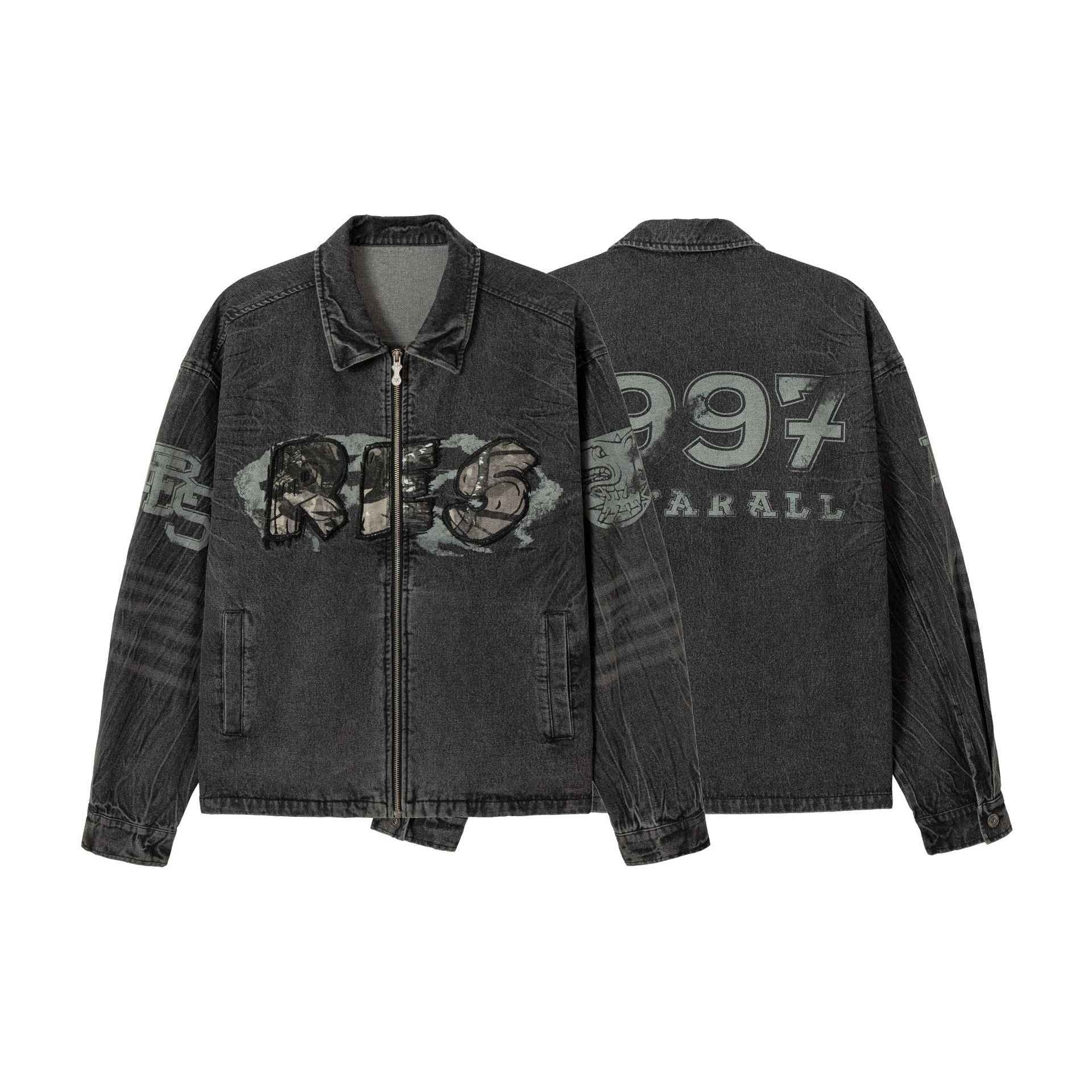 Embroidered Jacket For Women Charcoal Black MuddyStock