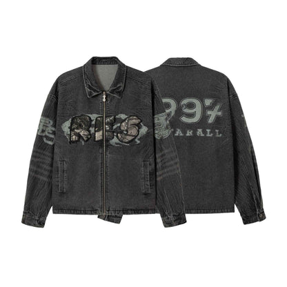 Embroidered Jacket For Women Charcoal Black MuddyStock