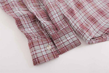 Plaid Long Sleeve Women's European And American Loose Casual Shirt null