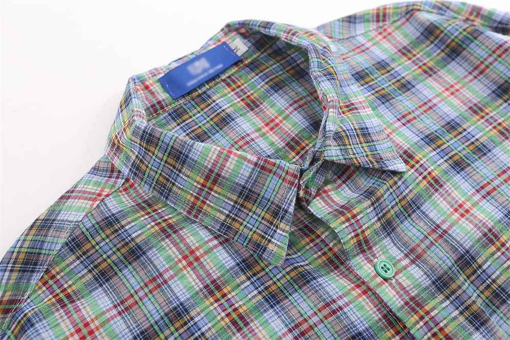 American Casual Retro Plaid Shirt For Men null