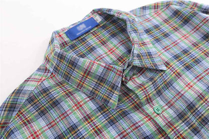 American Casual Retro Plaid Shirt For Men null