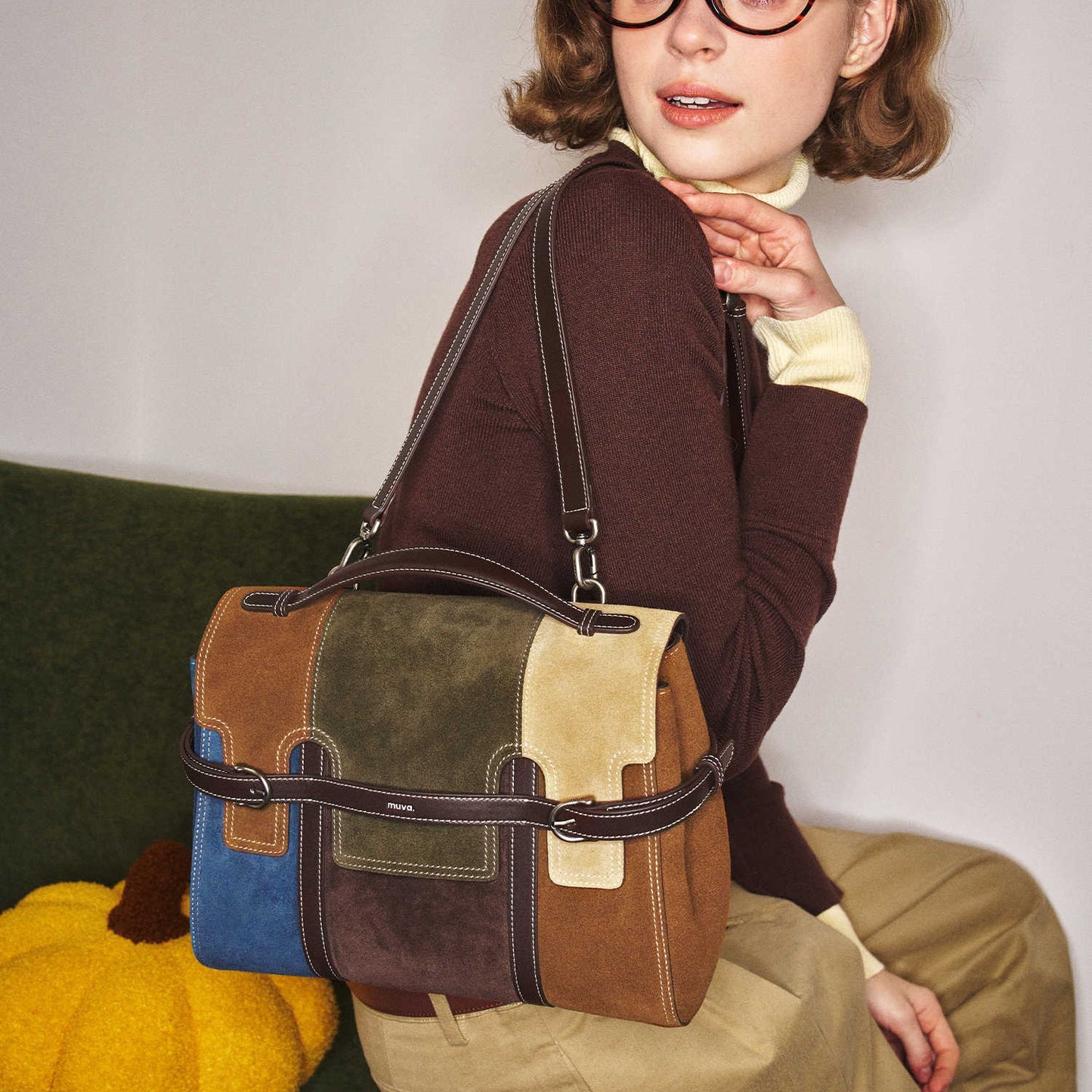 Patchwork Color-block Handbag for women