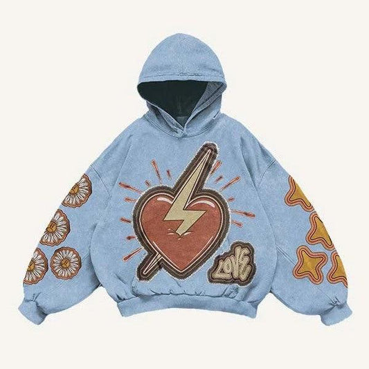 Printed Hoodie For Men And Women Blue