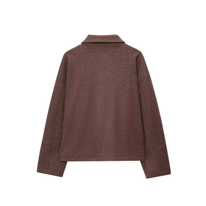 European And American Women's Polo Collar Jacket All Products