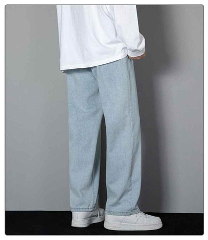 Men's Slimming Leisure Denim Straight-leg Pants MuddyStock