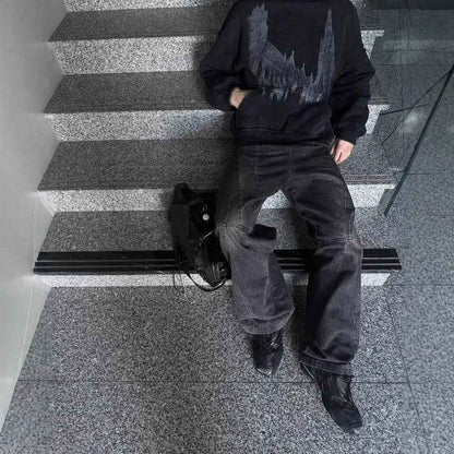 Loose-fit Dark-style Retro Printed Hoodie For Men MuddyStock