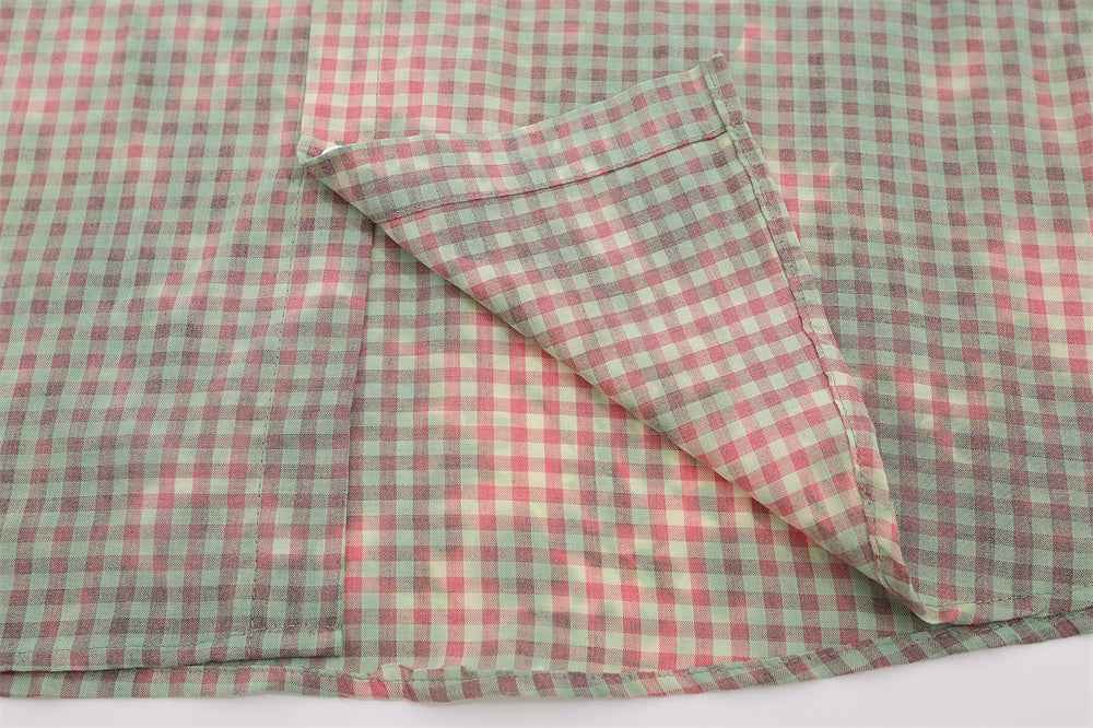 Plaid Tie-dyed Long-sleeved Shirt For Men null