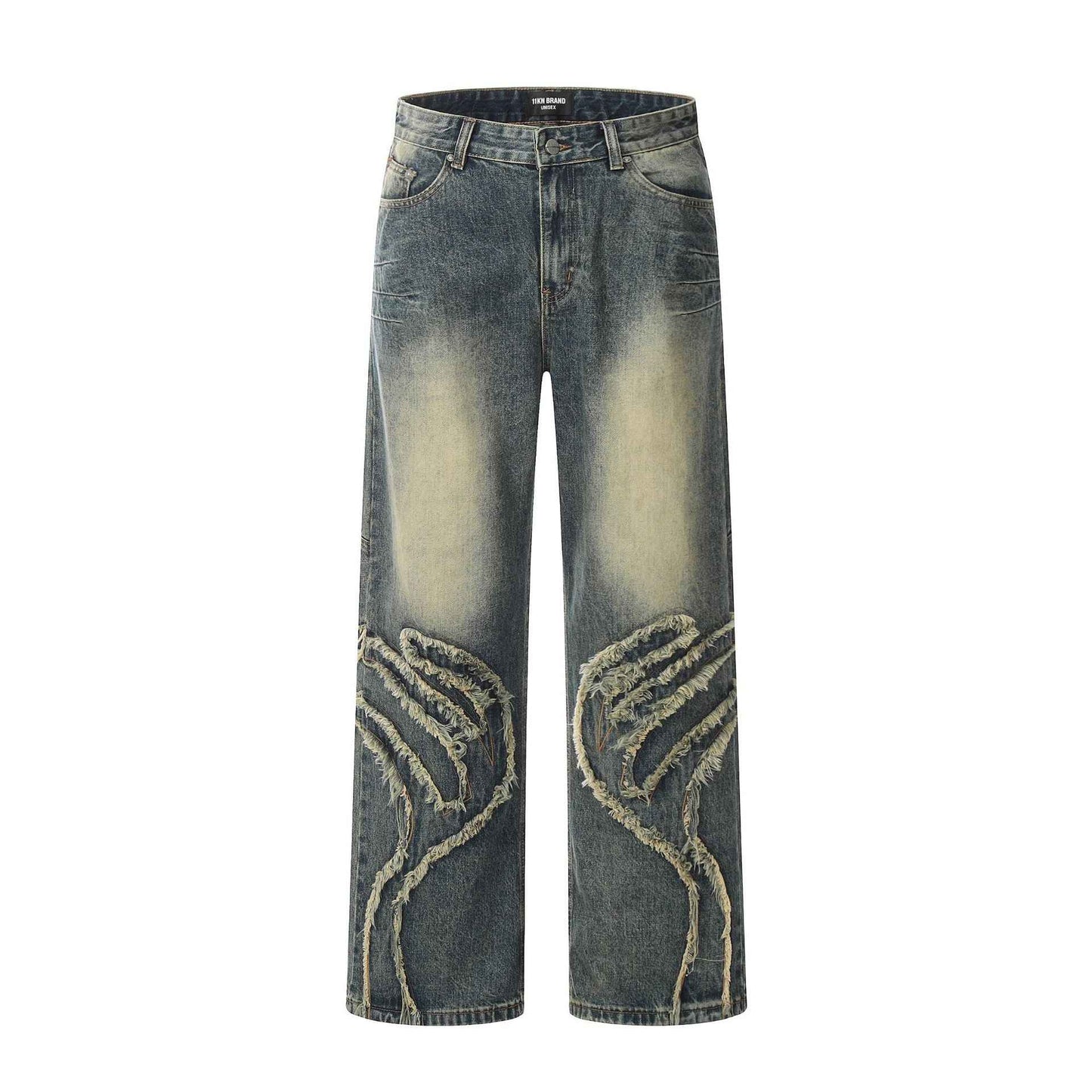 American Men's Straight Retro Jeans Retro Blue MuddyStock
