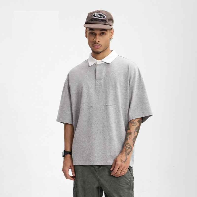 Lapel Men's Outdoor Contrast Color Polo T-shirt null