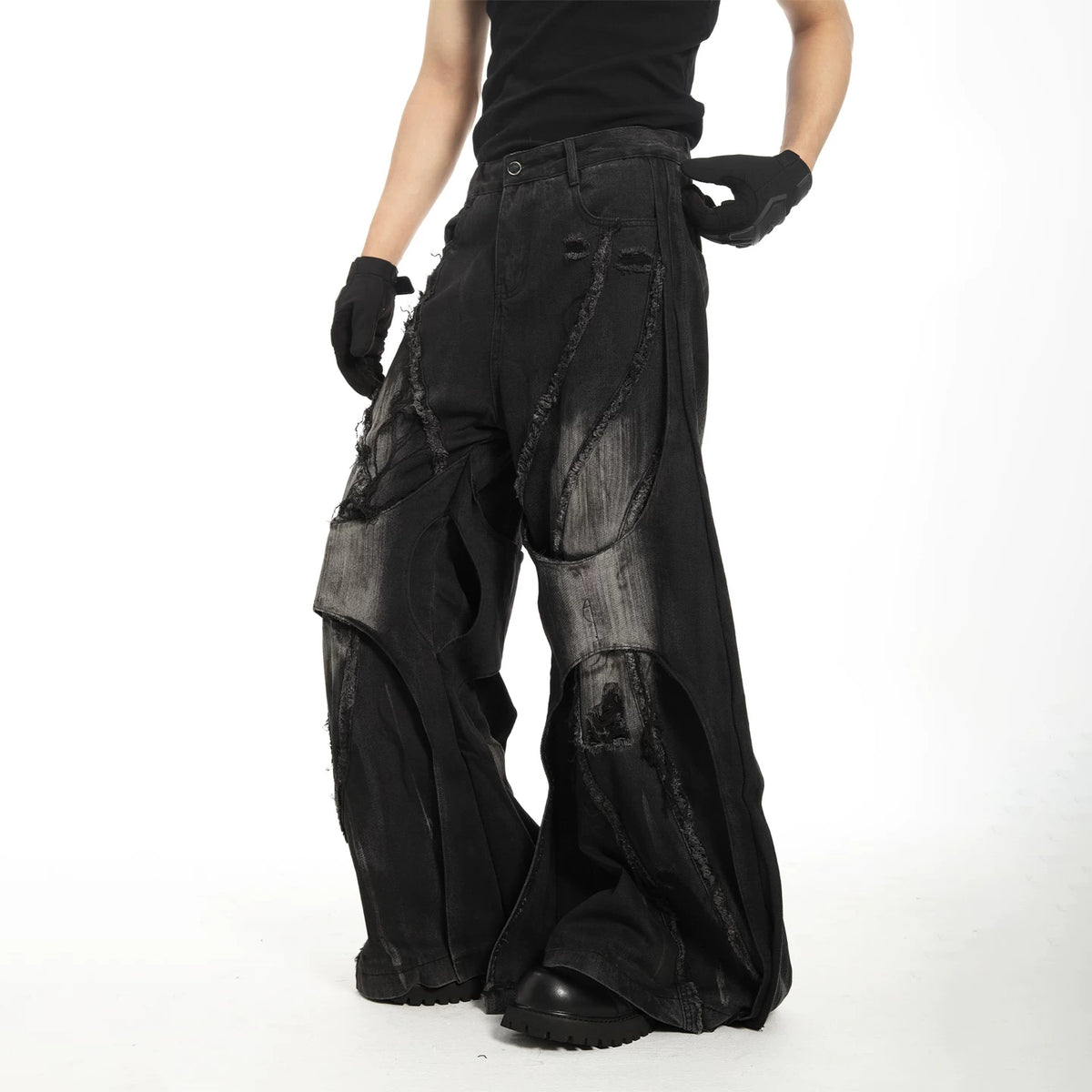 Mens Straight-leg Relaxed-fit Floor-length Jeans