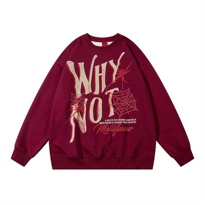 Loose Women's Casual Spring And Autumn Pullover Red MuddyStock