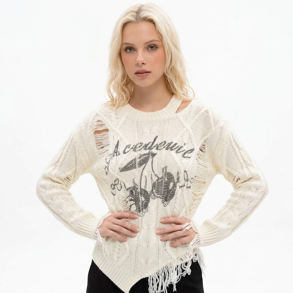 Off shoulder loose women's sweater top | MuddyStock Originals