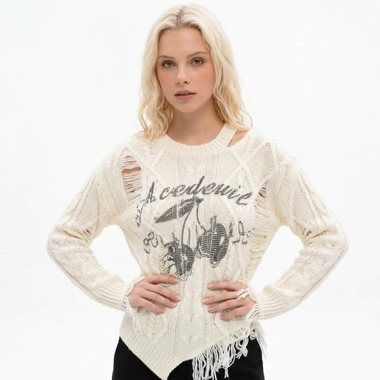 Off shoulder loose women's sweater top | MuddyStock Originals