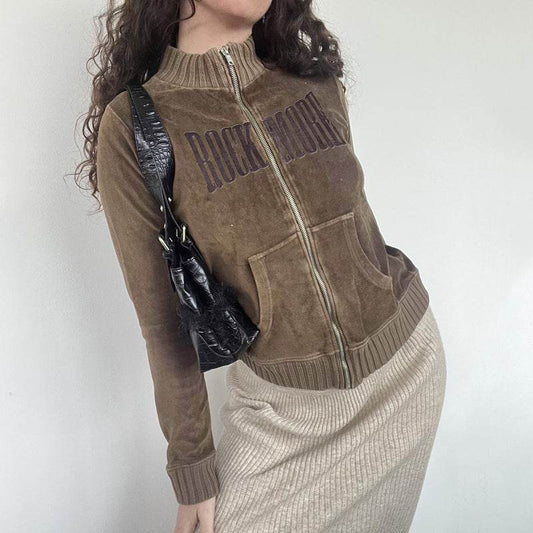 Retro Brown Velvet Sweater Top MuddyStock