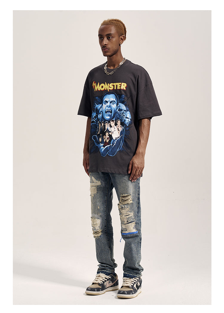 Havoc Blue Line Washed Distressed Men's VIBE Straight Jeans MuddyStock