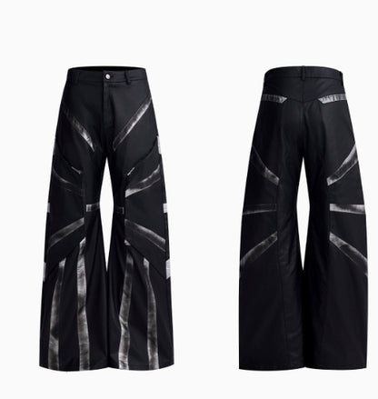 Black Dirty Short Leather Jacket and Pants For Men Trousers