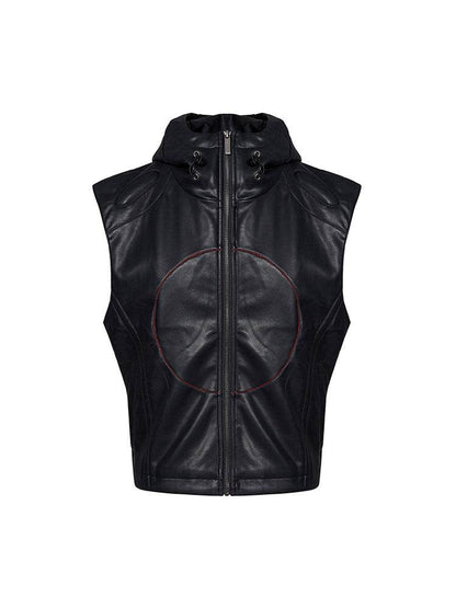 Short Hood Slim Fit Waistcoat Coat For Men Black MuddyStock