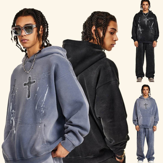 Men's Loose Street Hand-painted Couple Wear Hooded Sweater MuddyStock