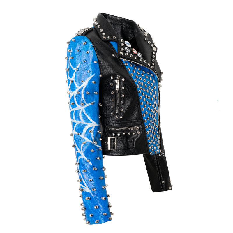 European And American Motorcycle Leather Jacket For Women