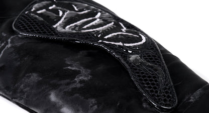 Punk Black Motorcycle Leather Jacket For Women All Products