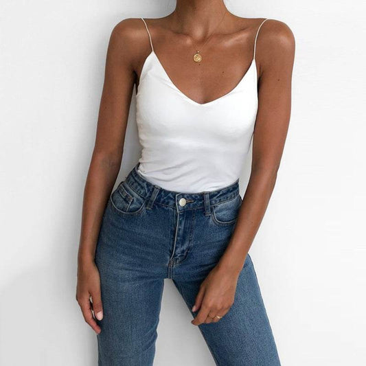 Satin Women Thin Wild Solid Camis Vest Women Tank Tops MuddyStock