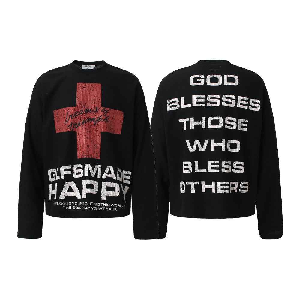 American-style Retro Street Long-sleeve T-shirt