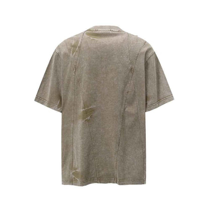 Spray-dyed Old Washed Short-sleeved T-shirt For Men null