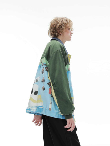 Retro Patchwork Baseball Jacket For Men MuddyStock