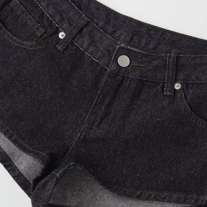 Retro style mini denim shorts for women | MuddyStock Originals